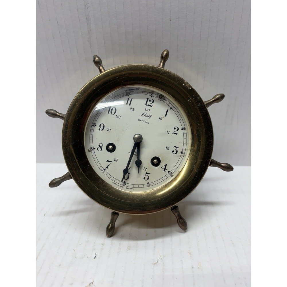 Vintage Schatz ships bell maritime clock Brass Untested